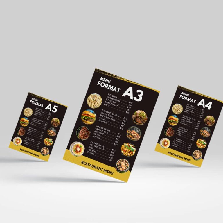 menu restaurant A4